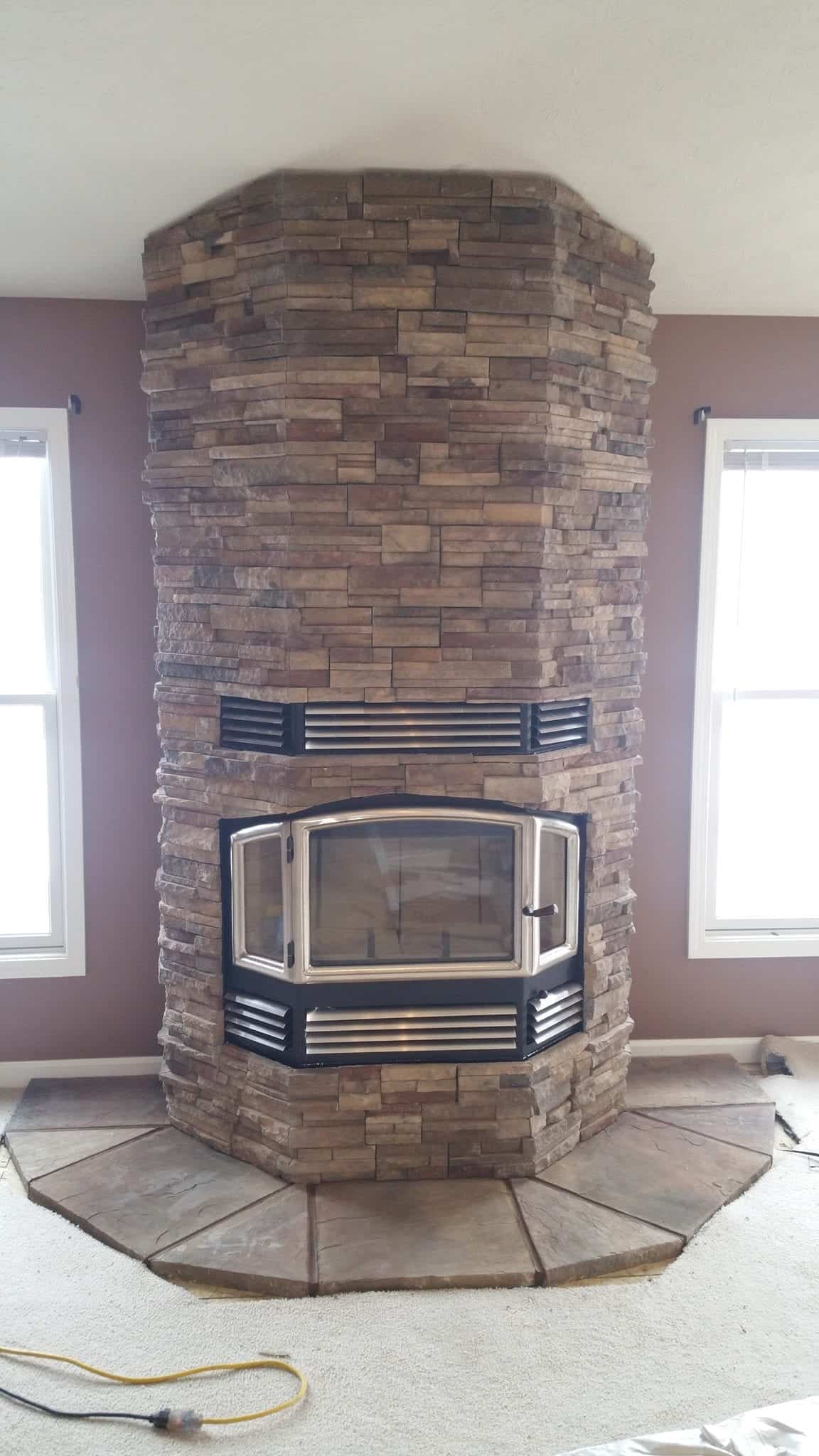 Indianapolis Fireplace hearth and mantel Installation