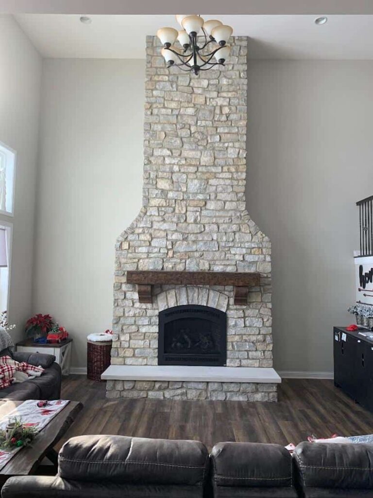 Firreplace hearth and mantel installation